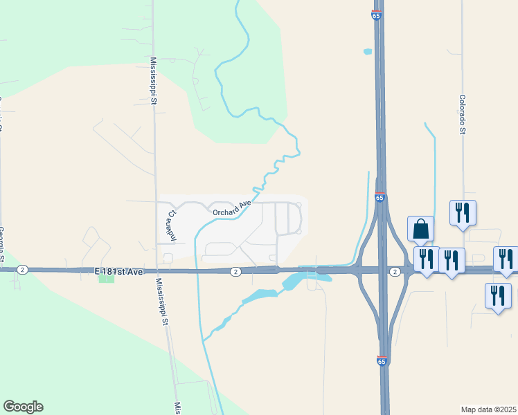 map of restaurants, bars, coffee shops, grocery stores, and more near 100-112 McIntosh Boulevard in Hebron