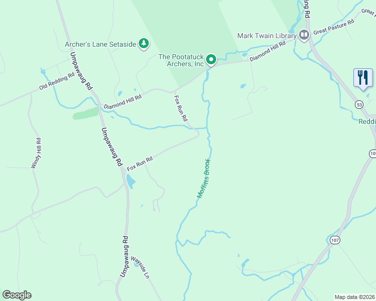 map of restaurants, bars, coffee shops, grocery stores, and more near 34 Fox Run Road in Redding