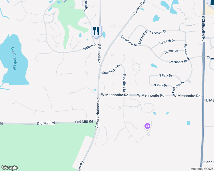 map of restaurants, bars, coffee shops, grocery stores, and more near 455 Normandy Court in Aurora