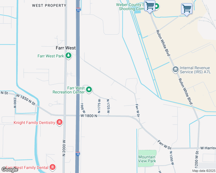 map of restaurants, bars, coffee shops, grocery stores, and more near 1933 North 1700 West in Farr West