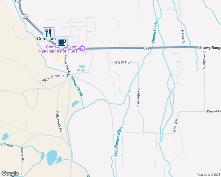 map of restaurants, bars, coffee shops, grocery stores, and more near 14 Old Sawmill Road in Centennial