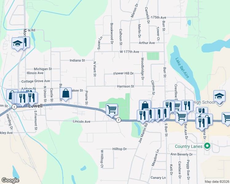 map of restaurants, bars, coffee shops, grocery stores, and more near 1248 Harrison Street in Lowell