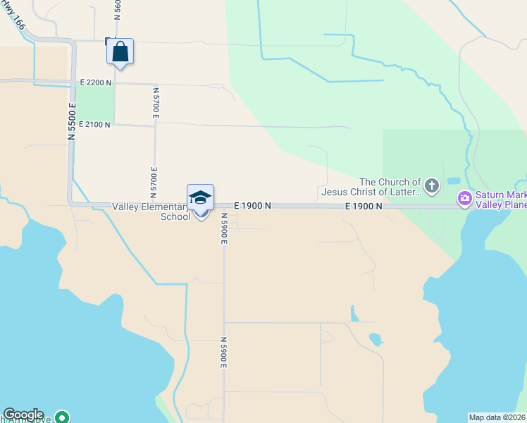map of restaurants, bars, coffee shops, grocery stores, and more near 5981 East 1900 North in Eden