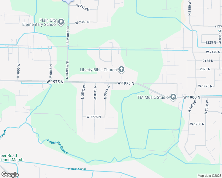 map of restaurants, bars, coffee shops, grocery stores, and more near 3355 West 1975 North in Ogden