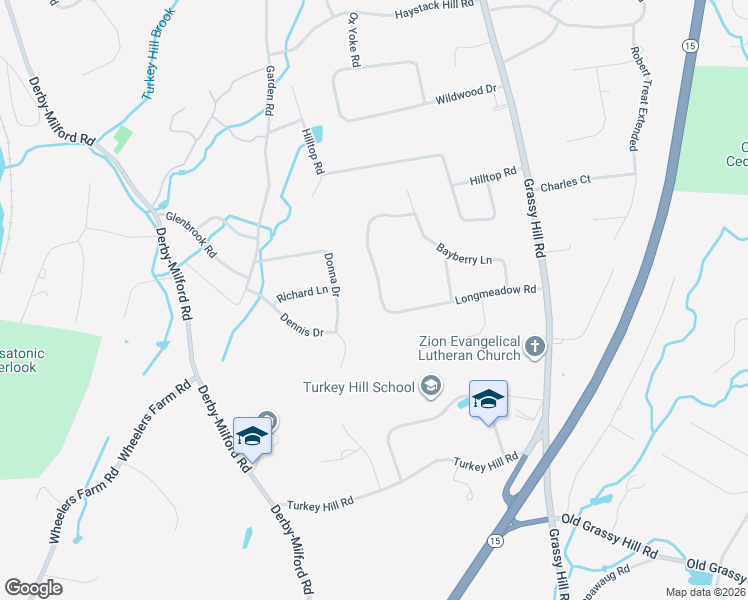 map of restaurants, bars, coffee shops, grocery stores, and more near 382 Longmeadow Road in Orange