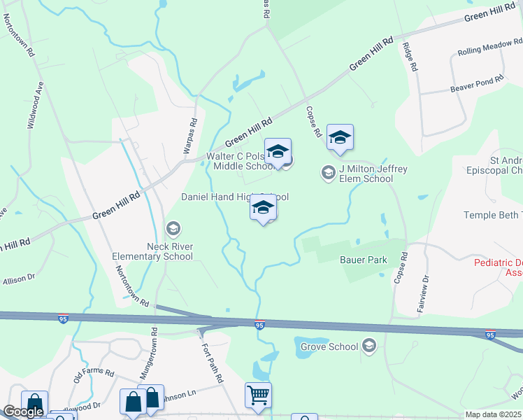 map of restaurants, bars, coffee shops, grocery stores, and more near 286 Green Hill Road in Madison