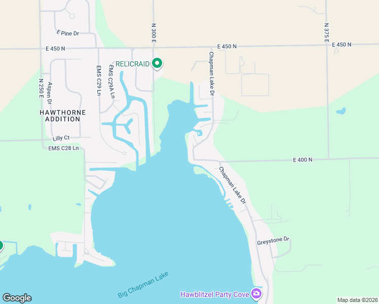 map of restaurants, bars, coffee shops, grocery stores, and more near 611 Chapman Lake Drive in Warsaw