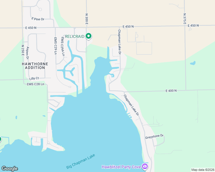 map of restaurants, bars, coffee shops, grocery stores, and more near 611 Chapman Lake Drive in Warsaw