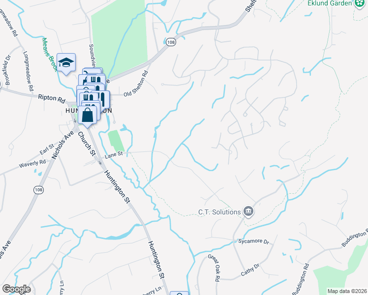 map of restaurants, bars, coffee shops, grocery stores, and more near 488 Wolf Run in Shelton