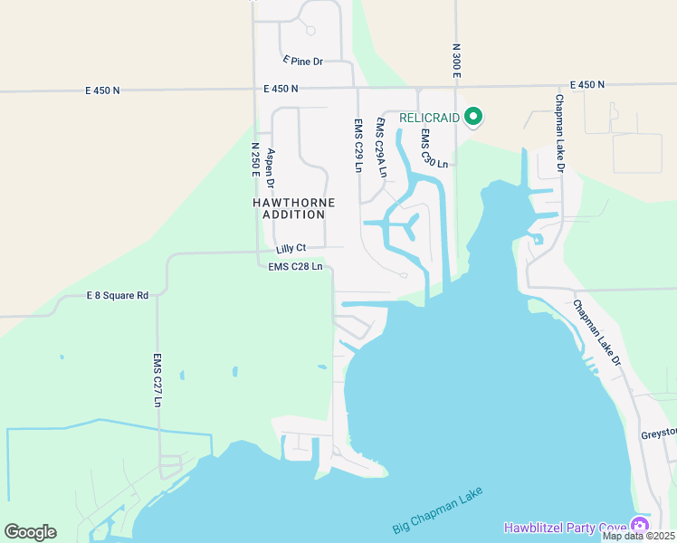map of restaurants, bars, coffee shops, grocery stores, and more near 126 Ems C28 Lane in Warsaw