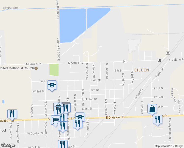 map of restaurants, bars, coffee shops, grocery stores, and more near 440 North Irving Street in Coal City