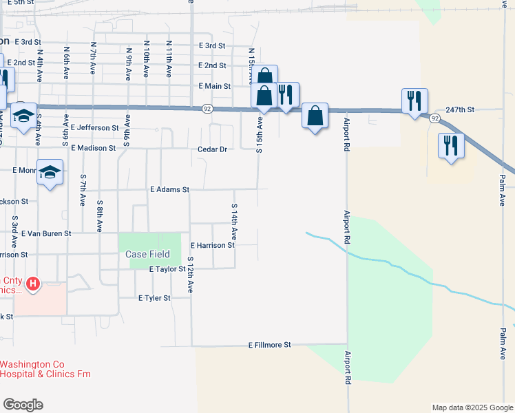 map of restaurants, bars, coffee shops, grocery stores, and more near 798 South 15th Avenue in Washington