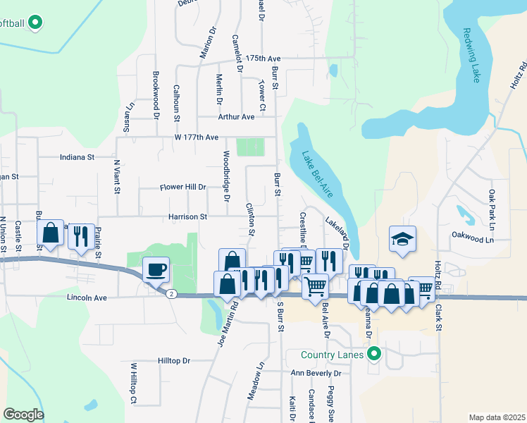 map of restaurants, bars, coffee shops, grocery stores, and more near 1626-1698 Harrison St in Lowell