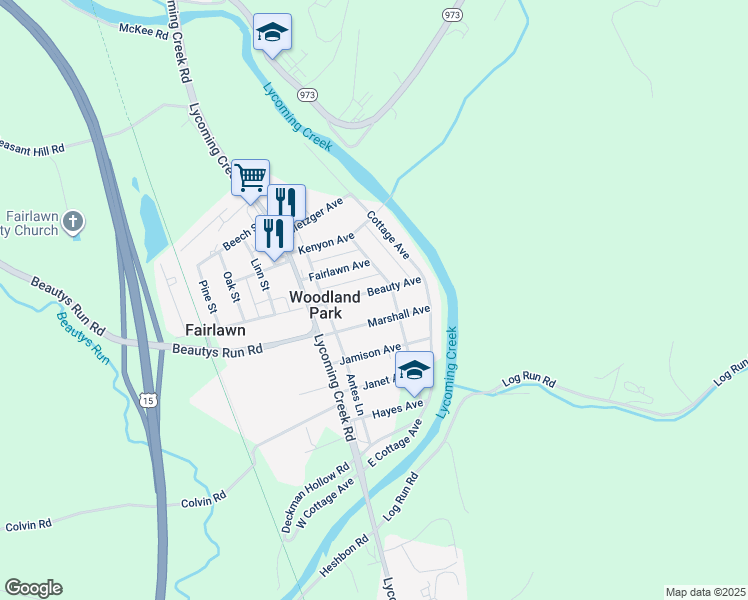 map of restaurants, bars, coffee shops, grocery stores, and more near 1800-1956 Marshall Ave in Williamsport