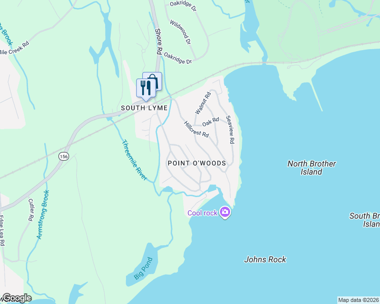map of restaurants, bars, coffee shops, grocery stores, and more near 30 Hough Road in Old Lyme
