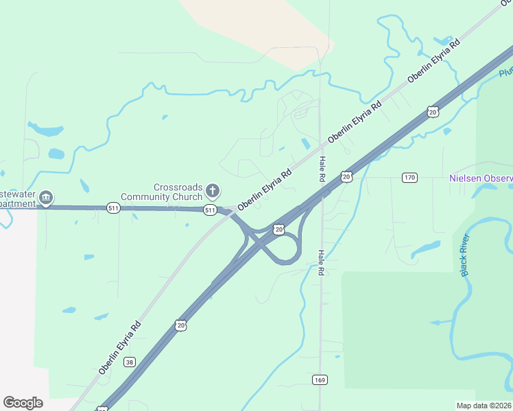 map of restaurants, bars, coffee shops, grocery stores, and more near 43709 Oberlin Elyria Road in Oberlin