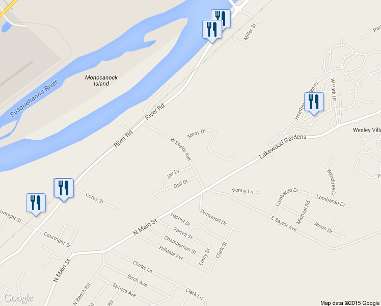 map of restaurants, bars, coffee shops, grocery stores, and more near 88 West Saylor Avenue in Plains