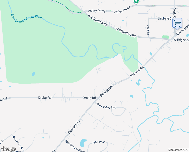 map of restaurants, bars, coffee shops, grocery stores, and more near 17485 Parkside Drive in North Royalton