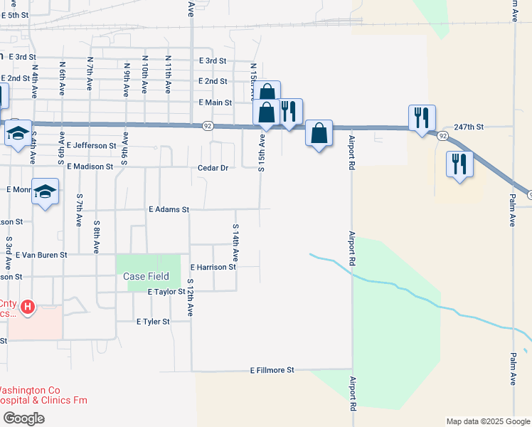 map of restaurants, bars, coffee shops, grocery stores, and more near 798 South 15th Avenue in Washington