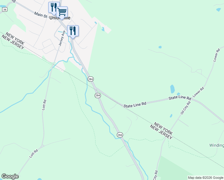 map of restaurants, bars, coffee shops, grocery stores, and more near 10 New York 284 in Westtown