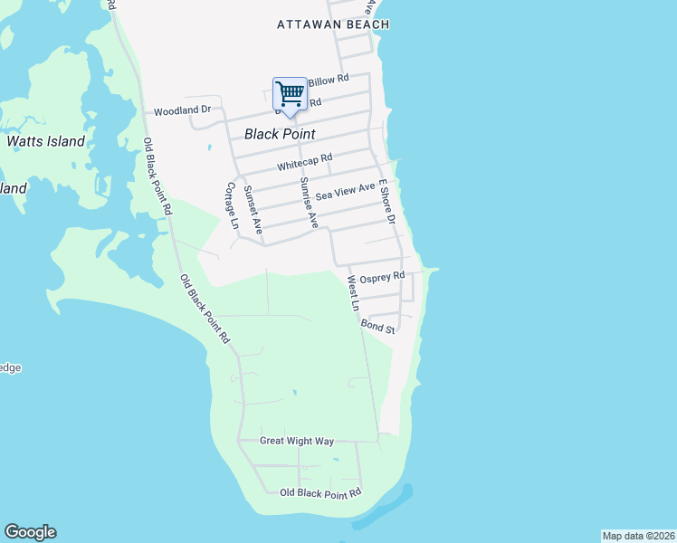 map of restaurants, bars, coffee shops, grocery stores, and more near 67 Sunrise Avenue in East Lyme