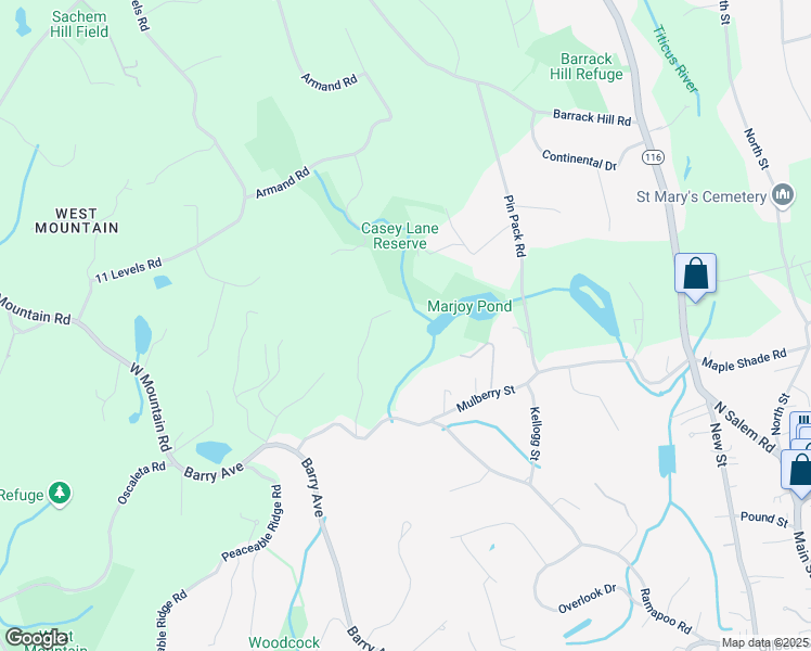 map of restaurants, bars, coffee shops, grocery stores, and more near 50 Casey Lane in Ridgefield