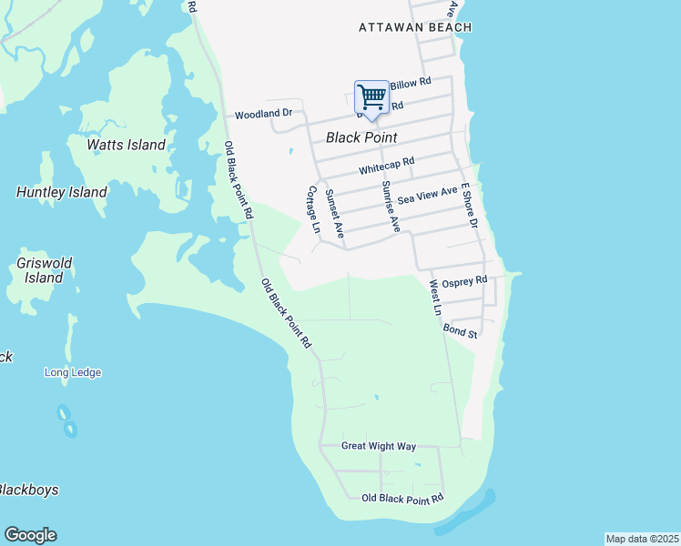 map of restaurants, bars, coffee shops, grocery stores, and more near 208 Old Black Point Road in East Lyme