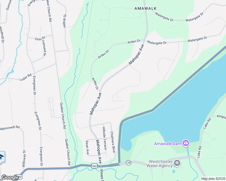 map of restaurants, bars, coffee shops, grocery stores, and more near 46 Mahopac Avenue in Amawalk