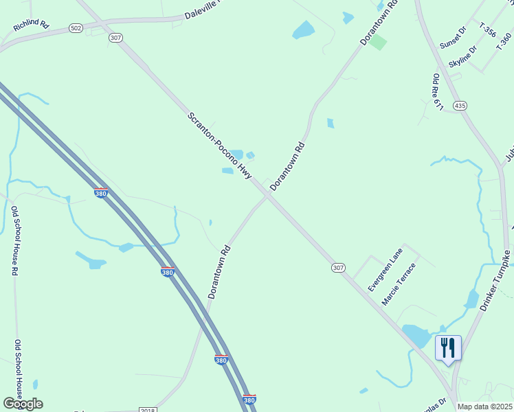 map of restaurants, bars, coffee shops, grocery stores, and more near Dorantown Road in Gouldsboro
