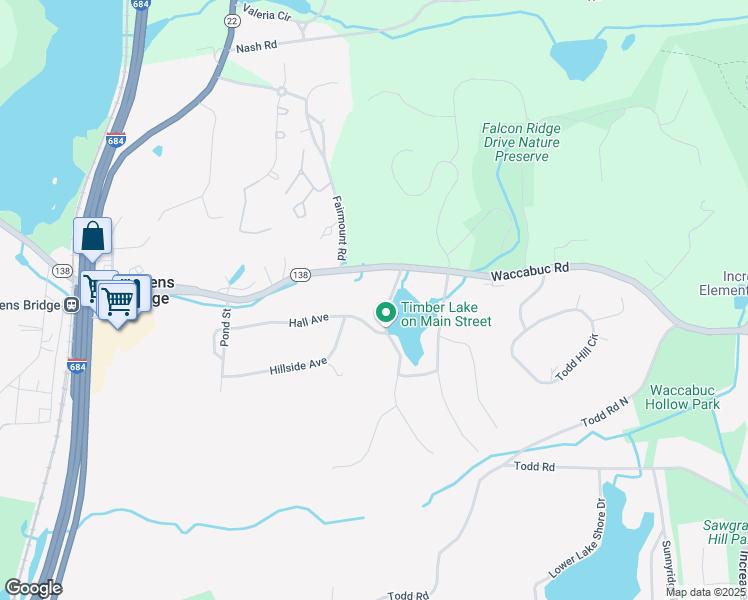 map of restaurants, bars, coffee shops, grocery stores, and more near 10 Main Street in Goldens Bridge