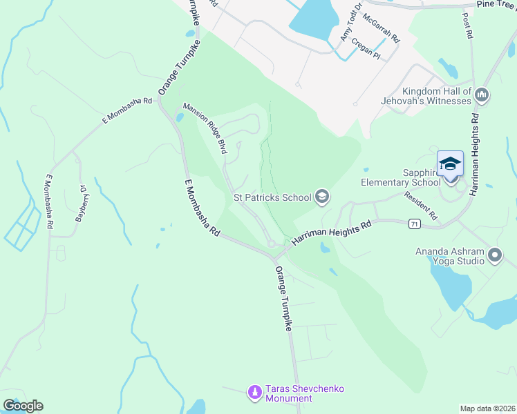 map of restaurants, bars, coffee shops, grocery stores, and more near 34 Mansion Ridge Blvd in Monroe