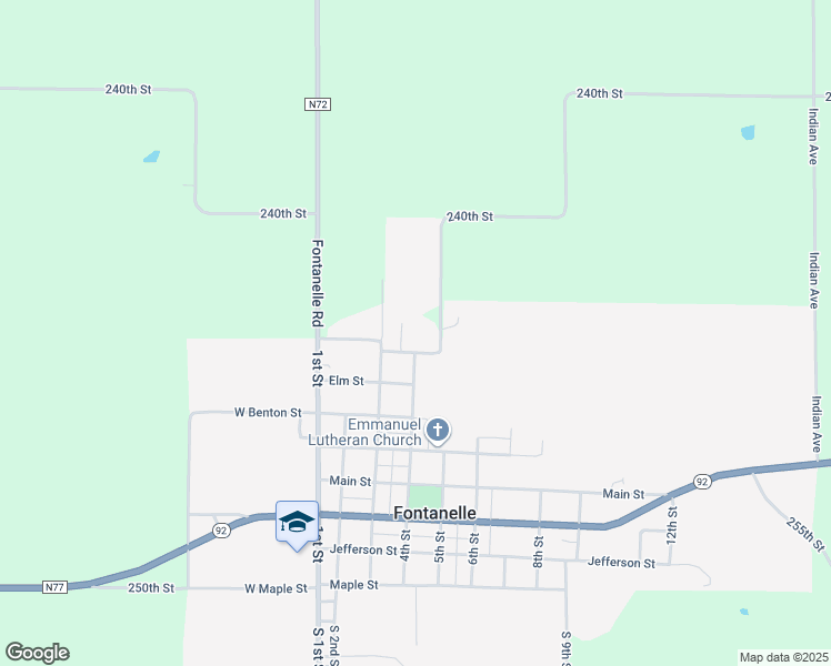 map of restaurants, bars, coffee shops, grocery stores, and more near 326 Summerset Street in Fontanelle