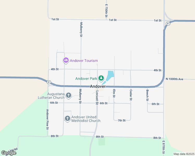 map of restaurants, bars, coffee shops, grocery stores, and more near Locust Street in Andover