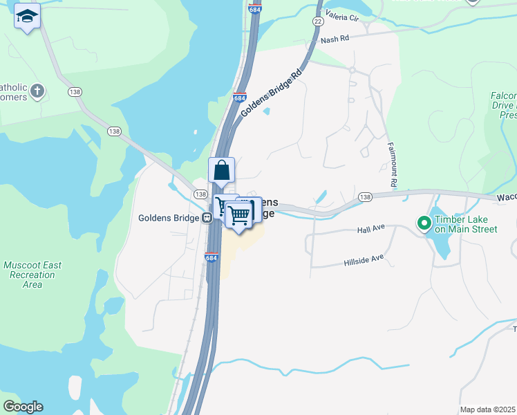 map of restaurants, bars, coffee shops, grocery stores, and more near in Goldens Bridge