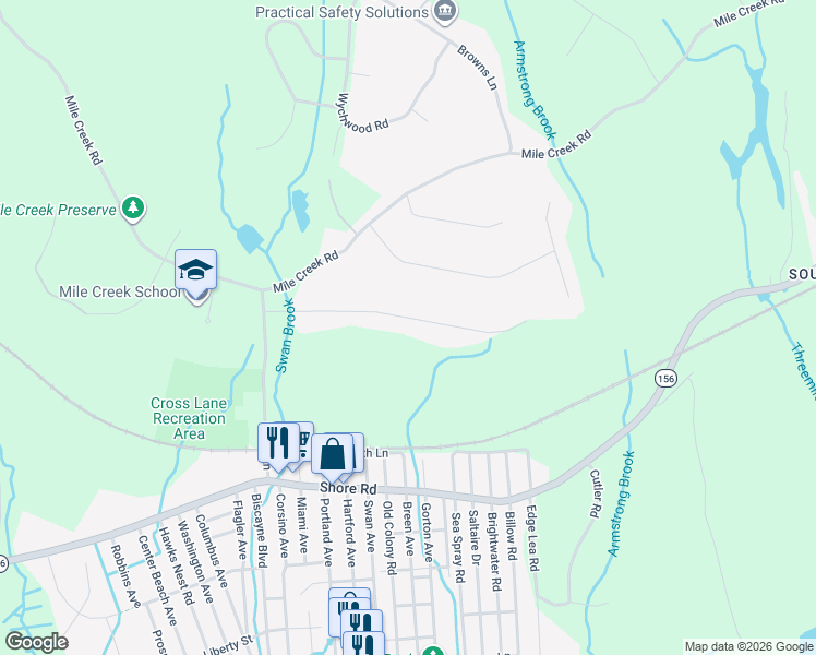 map of restaurants, bars, coffee shops, grocery stores, and more near 19 Champlain Drive in Old Lyme