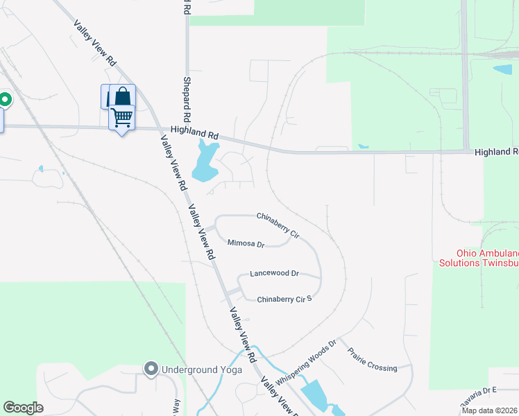 map of restaurants, bars, coffee shops, grocery stores, and more near 8937 Chinaberry Circle in Macedonia