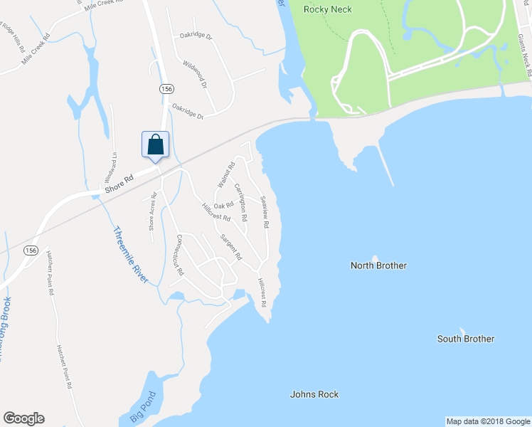 map of restaurants, bars, coffee shops, grocery stores, and more near 75 Seaview Road in Old Lyme