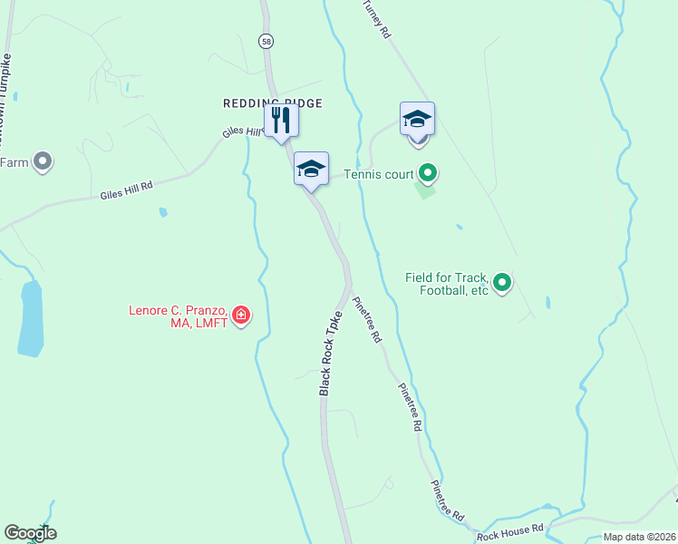 map of restaurants, bars, coffee shops, grocery stores, and more near 71 Black Rock Turnpike in Redding