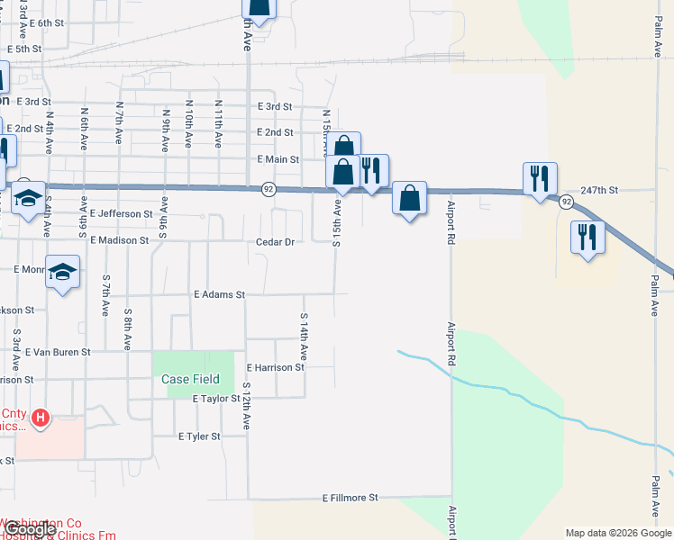 map of restaurants, bars, coffee shops, grocery stores, and more near 6 Cedar Drive in Washington