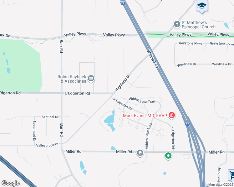 map of restaurants, bars, coffee shops, grocery stores, and more near 7141 West Cross Creek Trail in Brecksville