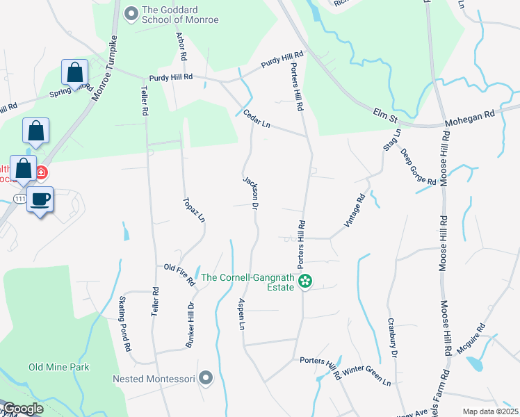 map of restaurants, bars, coffee shops, grocery stores, and more near 23 Settlers Ridge Road in Trumbull