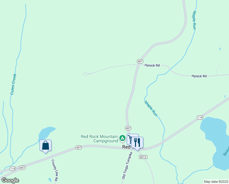 map of restaurants, bars, coffee shops, grocery stores, and more near Pennsylvania 487 in Benton