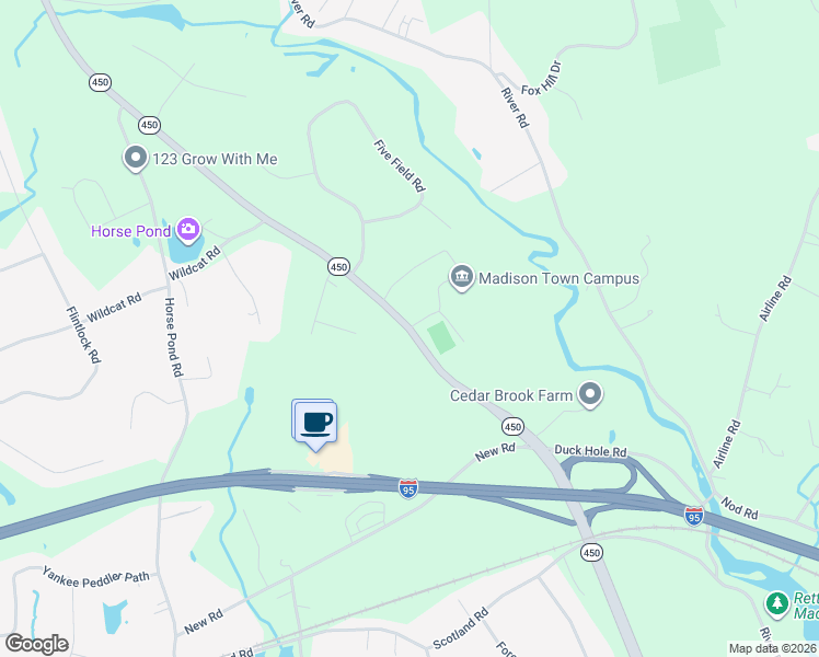 map of restaurants, bars, coffee shops, grocery stores, and more near 2 Campus Drive in Madison