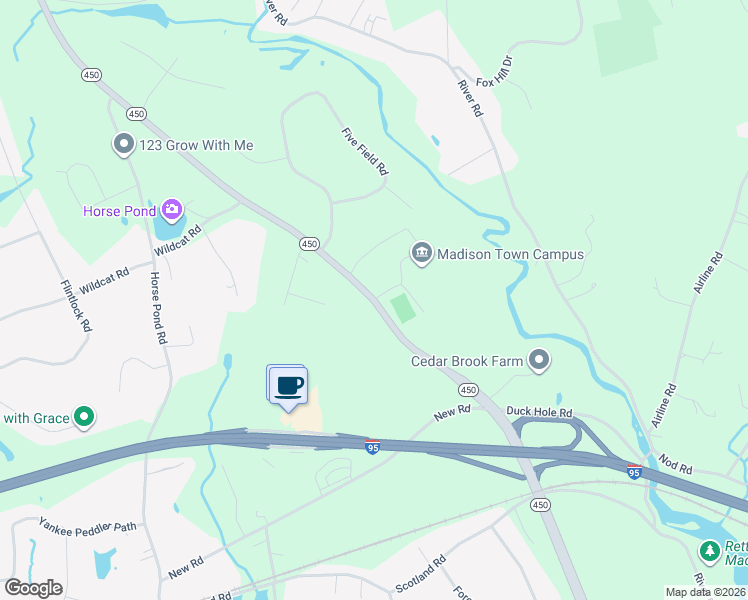map of restaurants, bars, coffee shops, grocery stores, and more near 2 Campus Drive in Madison