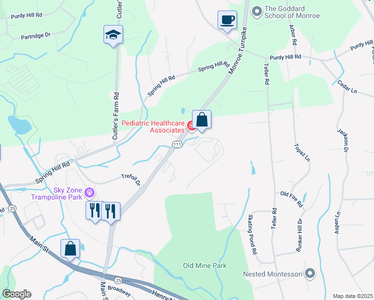 map of restaurants, bars, coffee shops, grocery stores, and more near 2 Corporate Drive in Trumbull