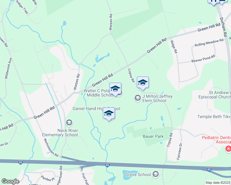 map of restaurants, bars, coffee shops, grocery stores, and more near 302 Green Hill Road in Madison
