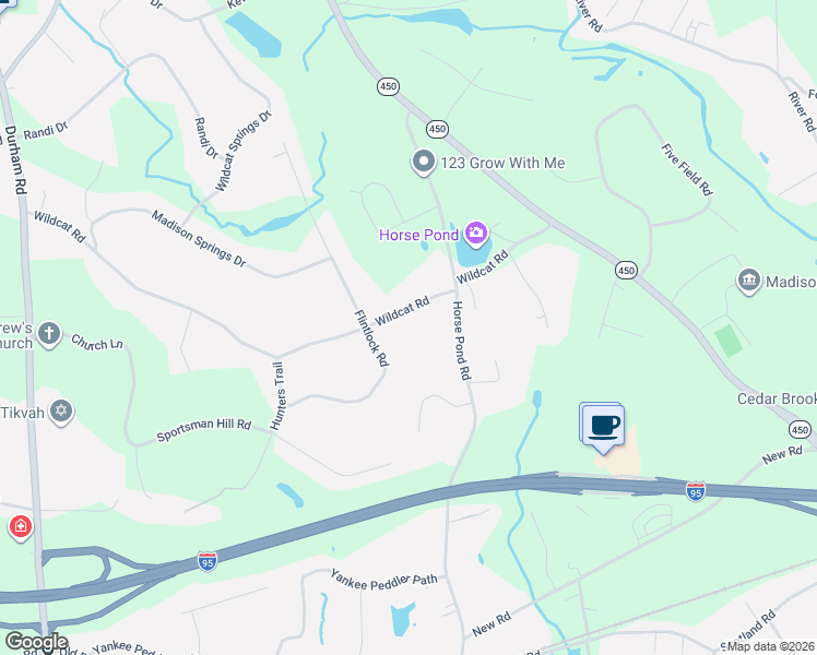 map of restaurants, bars, coffee shops, grocery stores, and more near 60 Flintlock Road in Madison