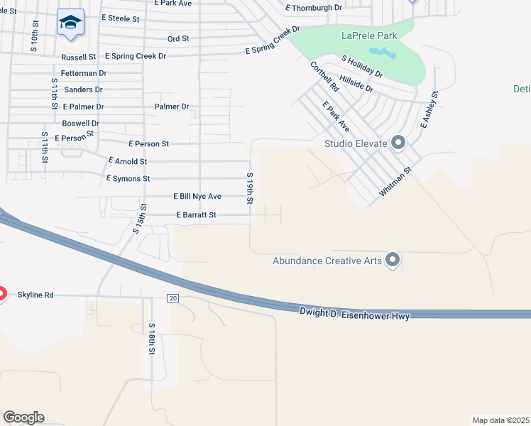 map of restaurants, bars, coffee shops, grocery stores, and more near 1901-1999 South 19th Street in Laramie