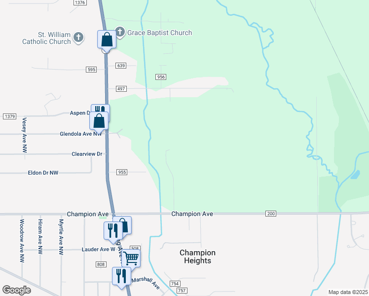map of restaurants, bars, coffee shops, grocery stores, and more near 1 Windsor Place in Warren