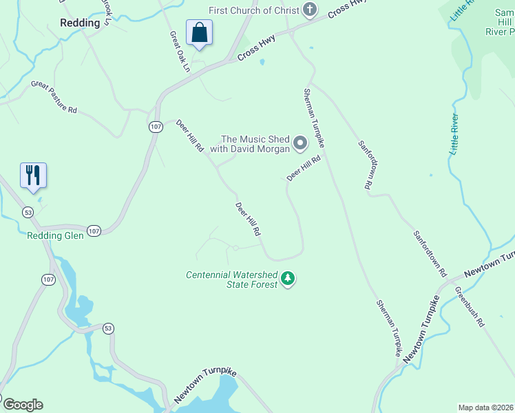 map of restaurants, bars, coffee shops, grocery stores, and more near 4 Dry River Court in Redding
